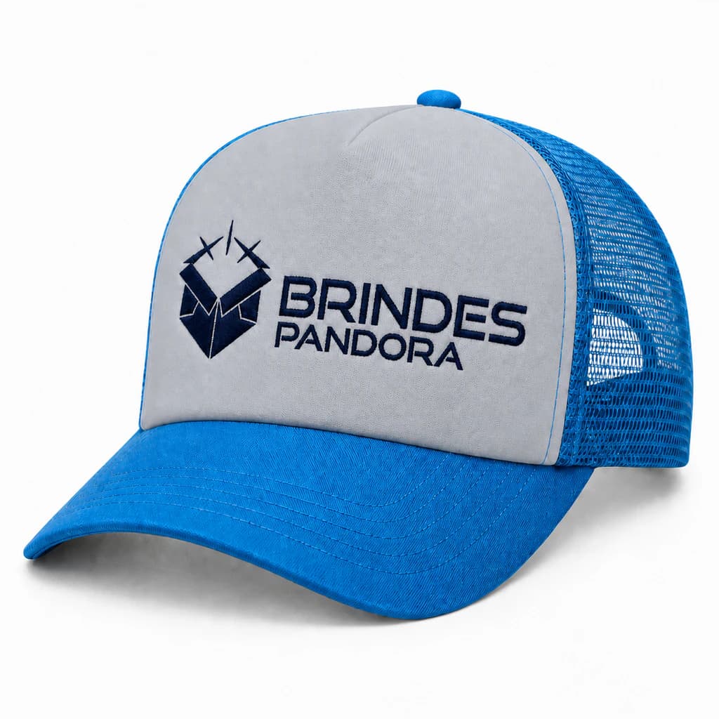 Trucker cinza e azul