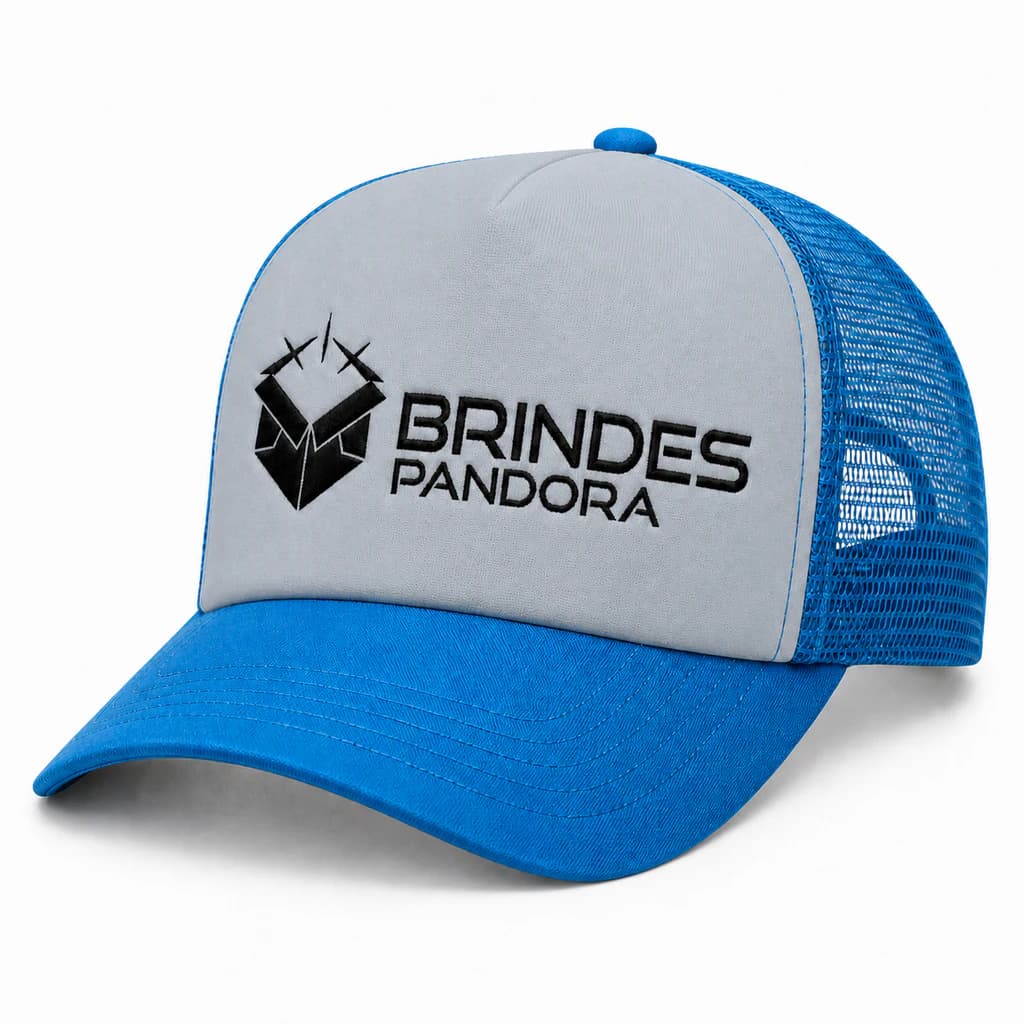 Trucker cinza e azul